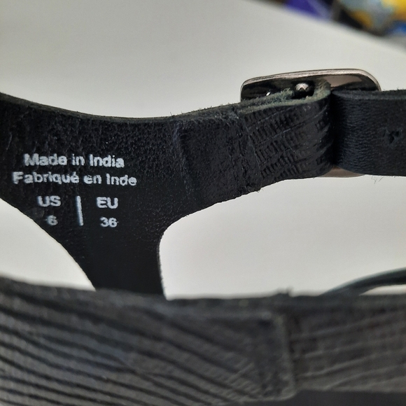 LITTLE BURGUNDY Black Strappy  Buckle Sandals - Picture 6 of 7